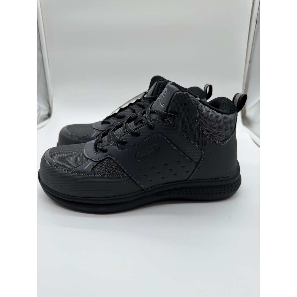 FitVille High-top SteelCore V2 Mens Steel Toe Work Boots Steel Grey 10.5W New